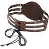 imageCharmian Mens Medieval Viking PU Leather Embossed Wide Waist Armor BeltDark Brown