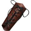 imageCharmian Mens Steampunk Medieval Faux Leather Embossed Wristband Arm BracerBrown