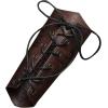 imageCharmian Mens Steampunk Medieval Faux Leather Embossed Wristband Arm BracerDark Brown