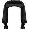 imageCharmian Womens Gothic Victorian Ruffled Trim Sheer Long Sleeve Bolero ShrugBlack