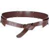 imageCharmian Mens Gothic Punk Medieval PU Leather Embossed O Ring Waist BeltDark Brown