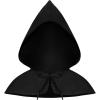 imageCharmian Unisex Gothic Medieval Wicca Cosplay Short Hooded Cape with TiesBlack
