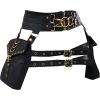 imageCharmian Womens Steampunk Gothic Accessory PU Leather Hip Pouch Waist Belt BagBlack