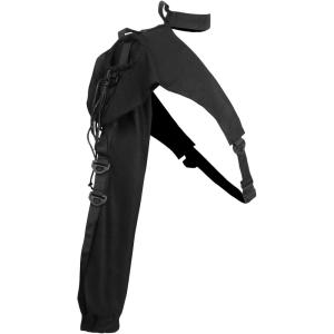 imageCharmian Unisex Steampunk Gothic Pauldron Single Shoulder Armor with Long SleeveBlack