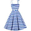 imageCharmian Womens 1950s Vintage ALine Bowknot Spaghetti Strap Rockabilly DressBlue