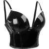 imageCharmian Womens Punk Gothic PU Leather Push Up Corset Bra Bustier Crop TopBlacksleek