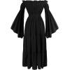 imageCharmian Womens Renaissance Medieval Off Shoulder Long Sleeve Peasant DressBlack