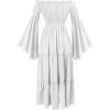 imageCharmian Womens Renaissance Medieval Off Shoulder Long Sleeve Peasant DressWhite
