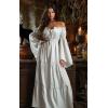 imageCharmian Womens Renaissance Medieval Off Shoulder Long Sleeve Peasant DressWhite