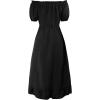 imageCharmian Womens Renaissance Medieval Off Shoulder Ruffle Sleeve Midi DressBlack