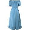 imageCharmian Womens Renaissance Medieval Off Shoulder Ruffle Sleeve Midi DressLight Blue