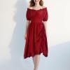 imageCharmian Womens Renaissance Medieval Off Shoulder Ruffle Sleeve Midi DressRed