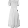 imageCharmian Womens Renaissance Medieval Off Shoulder Ruffle Sleeve Midi DressWhite