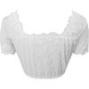 imageCharmian Womens Vintage Deep V Neck Lace Short Sleeve Shirt Blouse Crop TopWhite