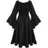 imageCharmian Womens Vintage Renaissance Off Shoulder Bell Sleeve High Low DressBlack