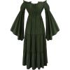 imageCharmian Womens Renaissance Medieval Off Shoulder Long Sleeve Peasant DressGreen