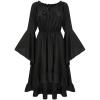 imageCharmian Womens Vintage Renaissance Off Shoulder Bell Sleeve High Low DressBlack