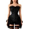 imageCharmian Womens Sexy Corset Bustier Dress Gothic Victorian Cosplay Party OutfitBlack
