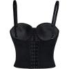 imageCharmian Womens Spaghetti Straps PU Leather Bustier Crop TopBlack
