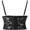 imageCharmian Womens Spaghetti Straps PU Leather Bustier Crop TopBlackzipperupgrade