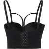 imageCharmian Womens Spaghetti Straps PU Leather Bustier Crop TopMatt Black