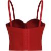 imageCharmian Womens Spaghetti Straps PU Leather Bustier Crop TopRed