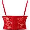 imageCharmian Womens Spaghetti Straps PU Leather Bustier Crop TopRedzipperupgrade