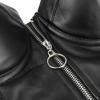 imageCharmian Womens Spaghetti Straps PU Leather Bustier Crop TopZipper Black