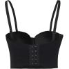 imageCharmian Womens Spaghetti Straps PU Leather Bustier Crop TopZipper Black