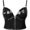 imageCharmian Womens Spaghetti Straps PU Leather Bustier Crop TopBlackzipperupgrade