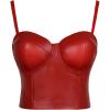 imageCharmian Womens Spaghetti Straps PU Leather Bustier Crop TopRed