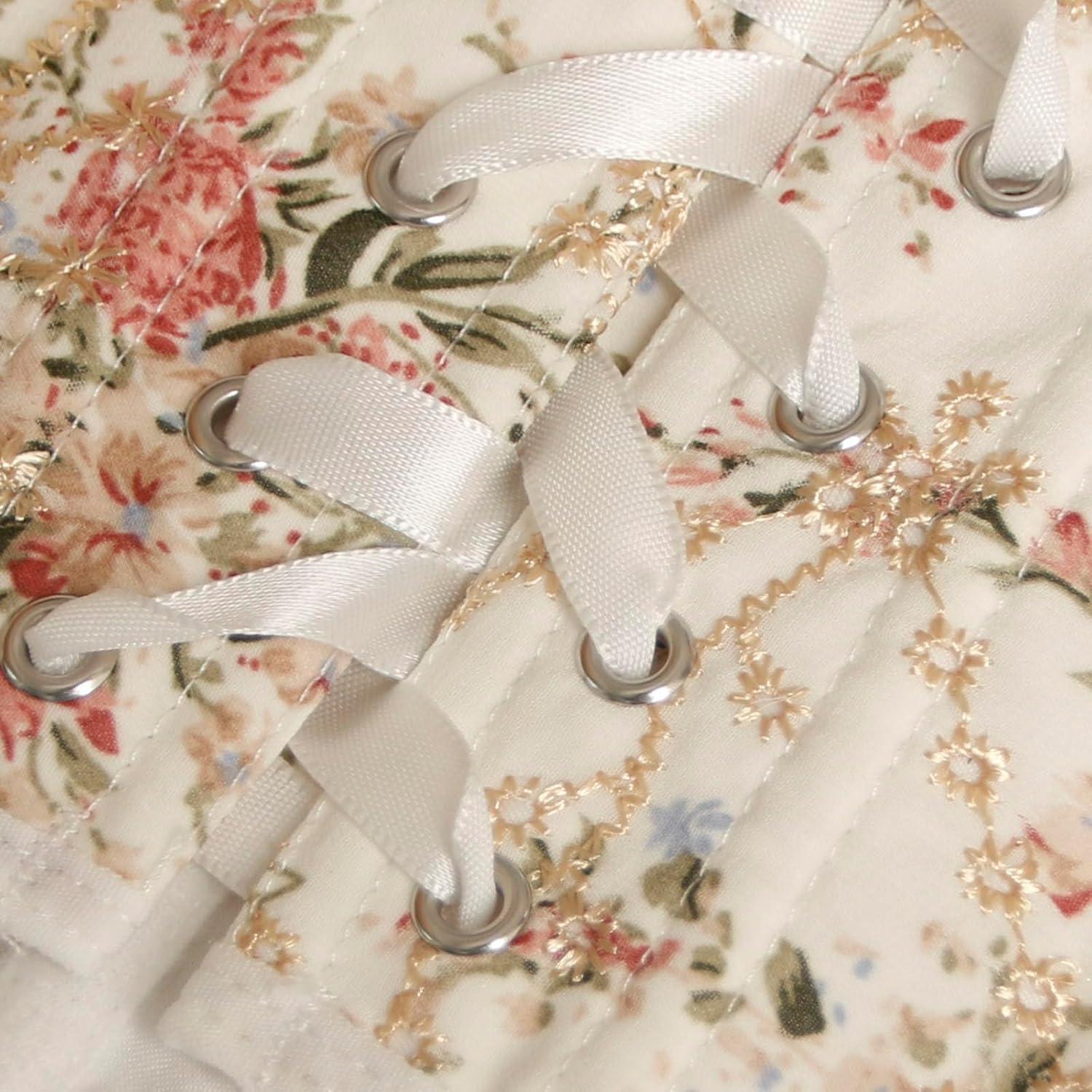 imageCharmian Womens Vintage Lace Up Floral Embroidered Corset Belt Waist Cincher