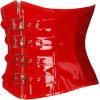 imageCharmian Womens Gothic PVC Leather Front Zipper Underbust Corset with Buckles