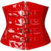 imageCharmian Womens Gothic PVC Leather Front Zipper Underbust Corset with Buckles