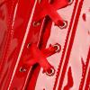 imageCharmian Womens Gothic PVC Leather Front Zipper Underbust Corset with BucklesRed