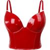 imageCharmian Womens Punk Gothic PU Leather Push Up Corset Bra Bustier Crop TopRedsleek