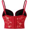 imageCharmian Womens Punk Gothic PU Leather Push Up Corset Bra Bustier Crop TopRedsleek