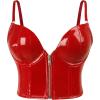 imageCharmian Womens Punk Gothic PU Leather Push Up Corset Bra Bustier Crop TopRedzipper