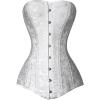 imageCharmian Womens 26 Steel Boned Cotton Long Torso Hourglass Body Shaper CorsetSatin White