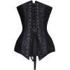 imageCharmian Womens 26 Steel Boned Cotton Long Torso Hourglass Body Shaper CorsetSatin Black