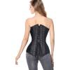 imageCharmian Womens 26 Steel Boned Cotton Long Torso Hourglass Body Shaper CorsetSatin Black