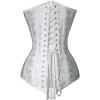 imageCharmian Womens 26 Steel Boned Cotton Long Torso Hourglass Body Shaper CorsetSatin White