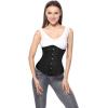 imageCharmian Womens 26 Steel Boned Cotton Long Torso Hourglass Body Shaper CorsetUnderbust Black