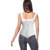 imageCharmian Womens 26 Steel Boned Cotton Long Torso Hourglass Body Shaper CorsetUnderbustwhite