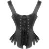 image:imageCharmian Womens Victorian Vintage Brocade Lace Up Bustier Overbust Corset TopBlack