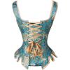 image:imageCharmian Womens Victorian Vintage Brocade Lace Up Bustier Overbust Corset TopBlueGold
