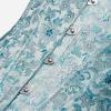 image:imageCharmian Womens Victorian Vintage Brocade Lace Up Bustier Overbust Corset TopBlueplastic Bones