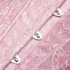 image:imageCharmian Womens Victorian Vintage Brocade Lace Up Bustier Overbust Corset TopPinkplastic Bones