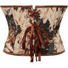 image:imageCharmian Womens Floral Lace Up Boned Overbust Corset Bustier Bodyshaper Top