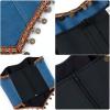 image:imageCharmian Womens Denim Tassel Strapless Bohemian Overbust Corset Tube TopBlue